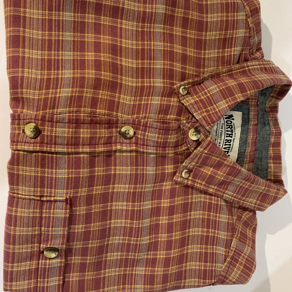 North River Men's Cozy Cotton Small Plaid Short Sleeve Button-Down Western Shirt
